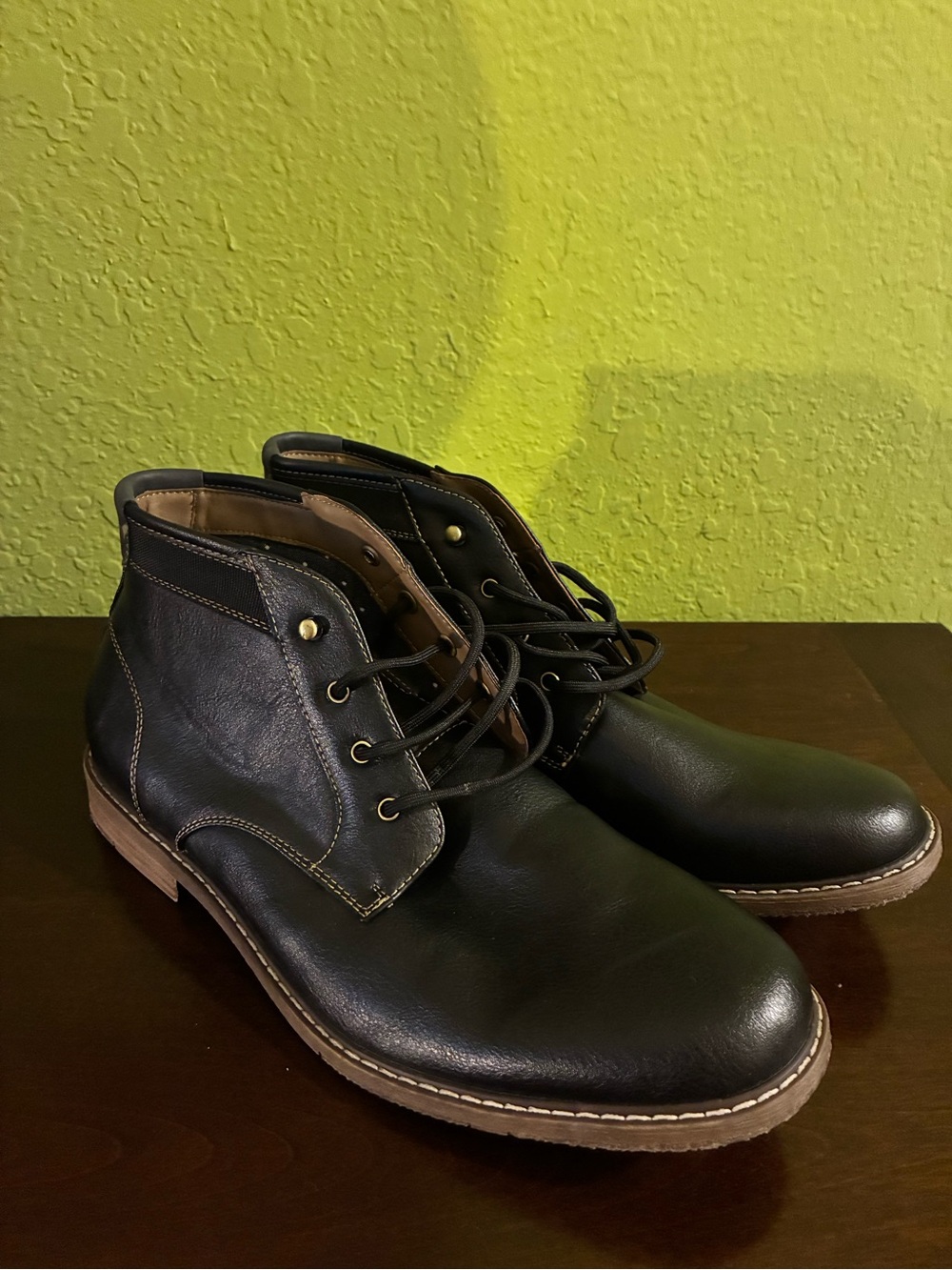 Hawker Rye Men's Black Leather Lace-Up Chukka Boots size 11,5 BNWT